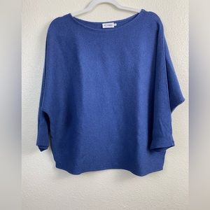 The Reset R Label Linen Blend Blue Ribbed Dolman Sleeves Sweater Size L/ XL